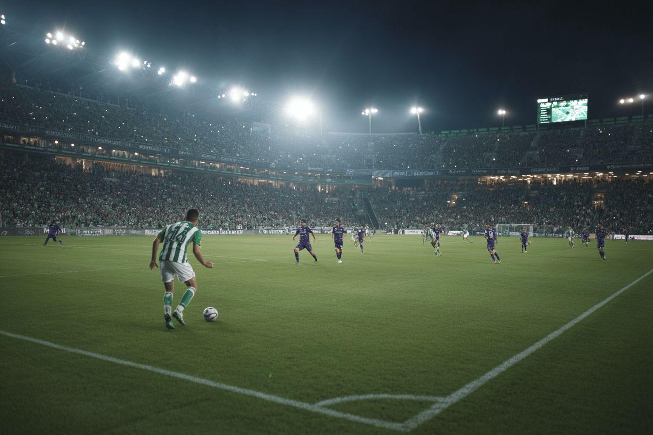 Player prepares corner kick in brightly lit stadium